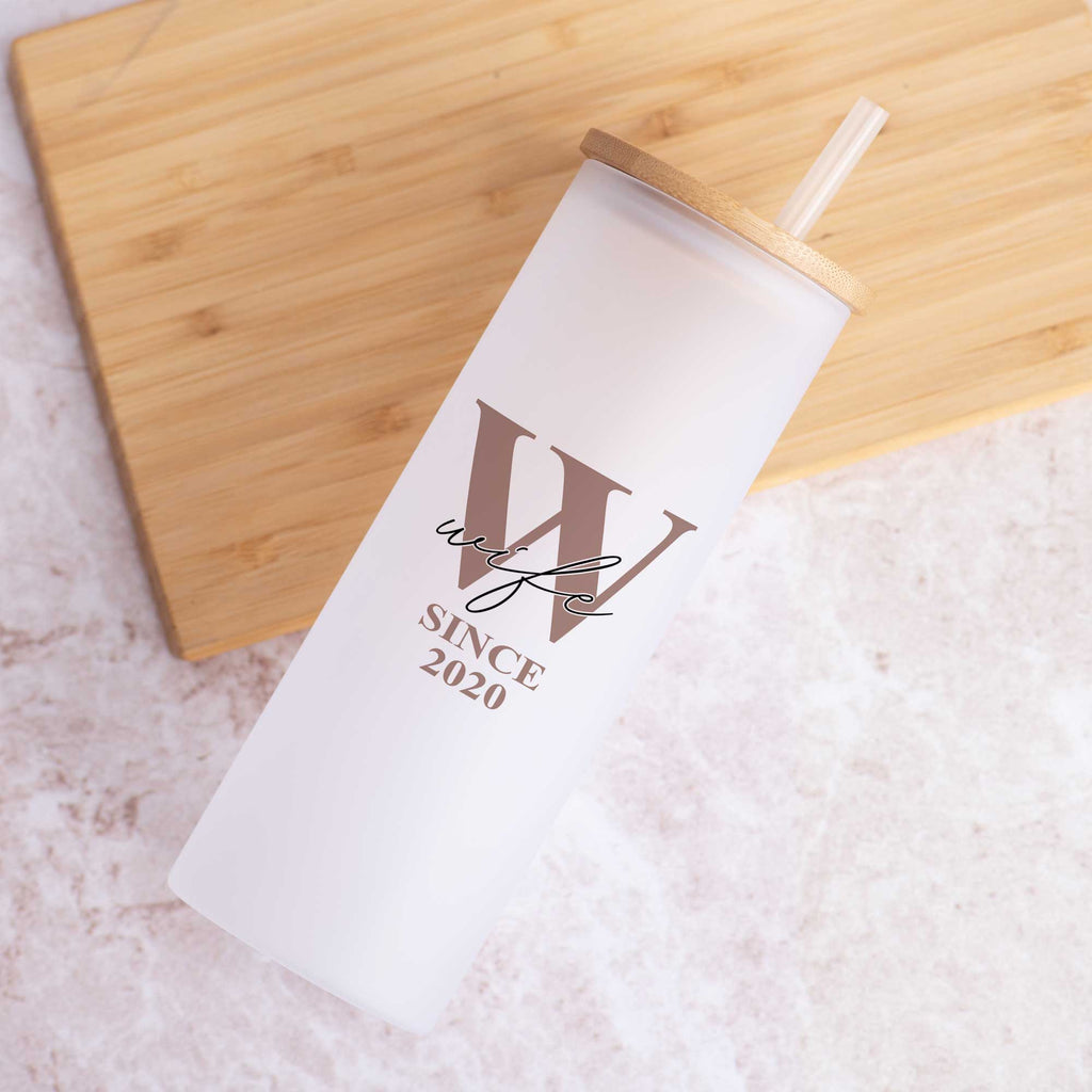Wife - Skinny Frosted Glass Tumbler - GOTShirts