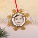 Merry Christmas Boy Photo - Glitter Snowflake Ornament - GOTShirts