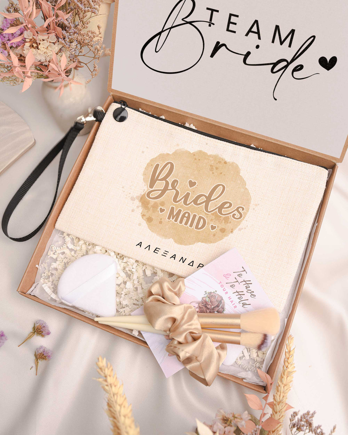 Watercolor Bridesmaid - Makeup Bag Gift Box - GOTShirts