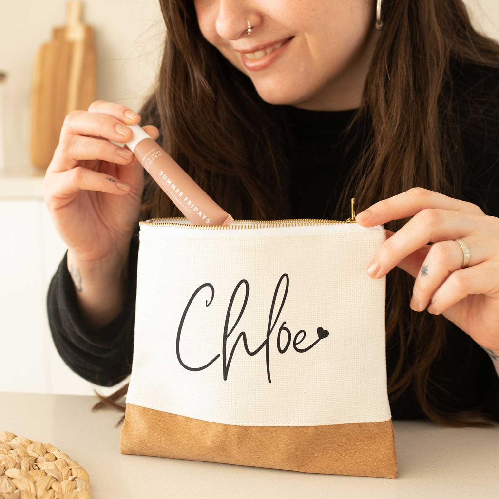 Linen Makeup Bag With Cork - GOTShirts