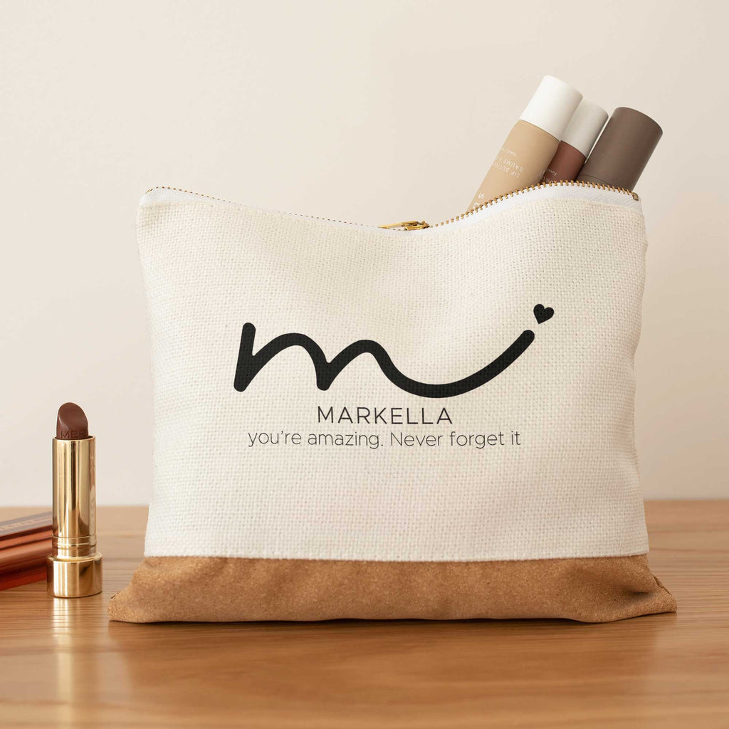 You Are Amazing - Linen Makeup Bag With Cork - GOTShirts