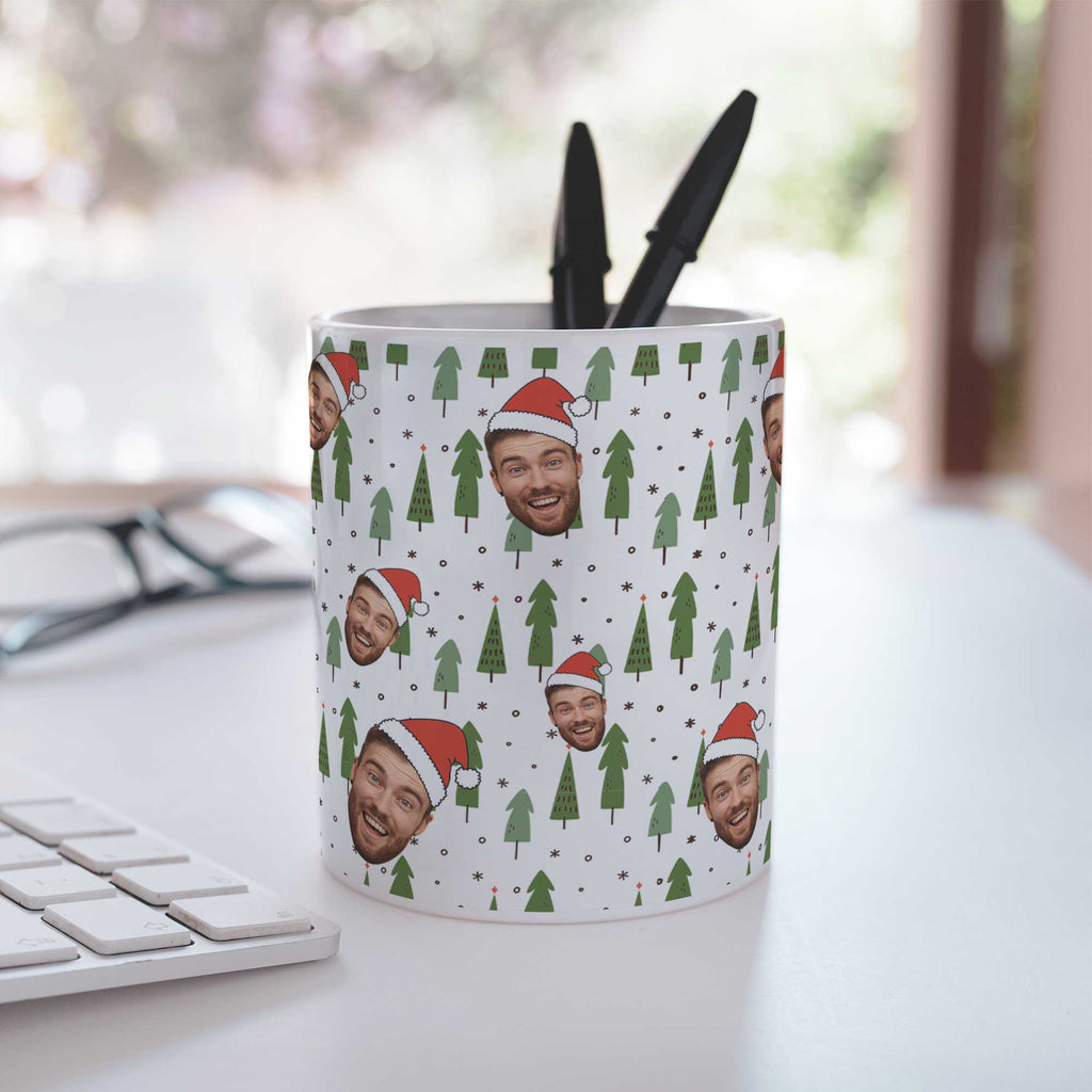 Christmas Photo Pattern - Ceramic Pencil Holder - GOTShirts