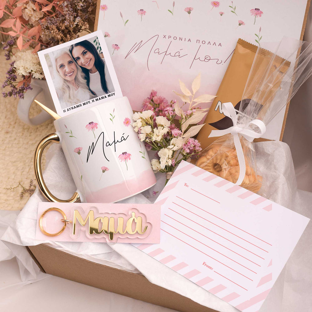 Pink Flowers - Mom's Gold Gift Box - GOTShirts