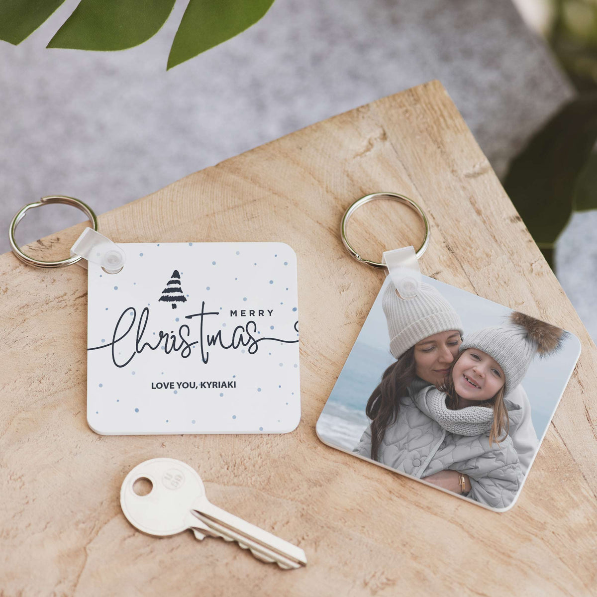 Merry Christmas - Square Plastic Keyring - GOTShirts