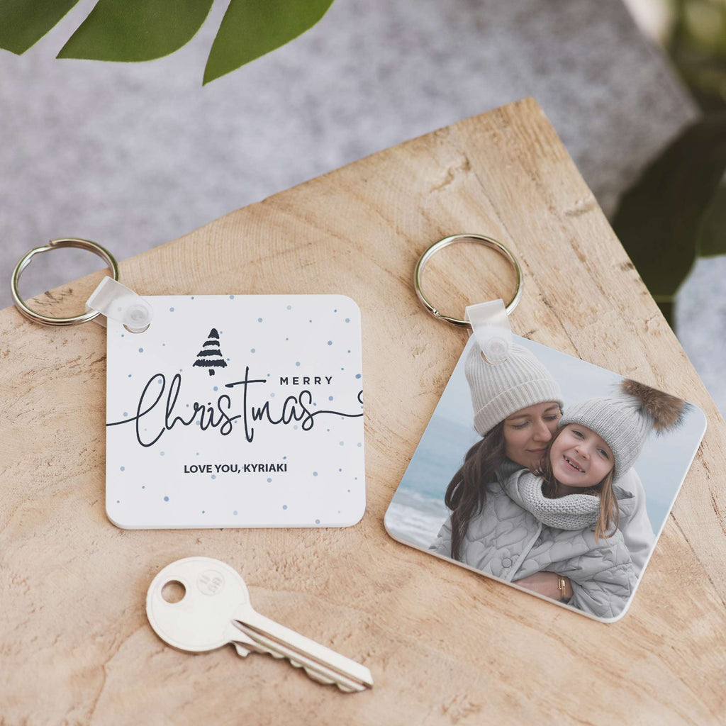 Merry Christmas - Square Plastic Keyring - GOTShirts