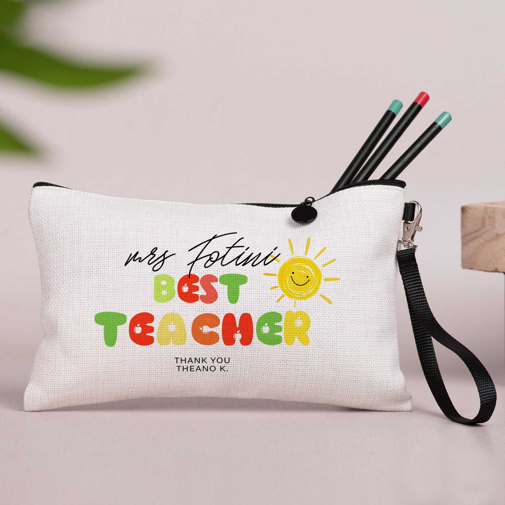 Best Teacher - Linen Pencil Case - GOTShirts