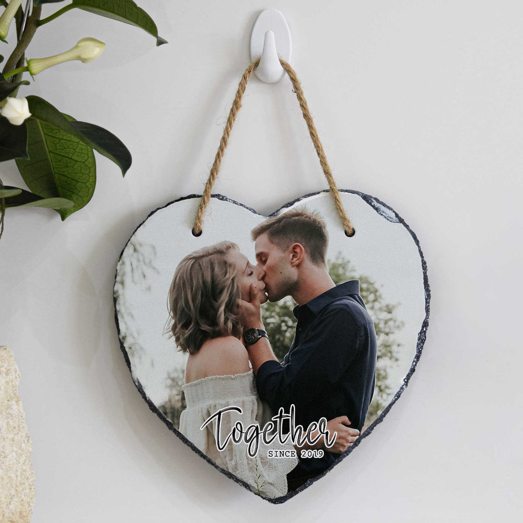 Together Since - Hanging Heart Rock Slate - GOTShirts