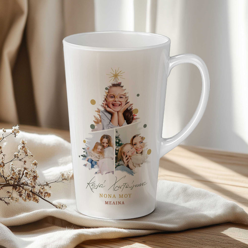 Photo Christmas Tree - Tall Latte Mug - GOTShirts