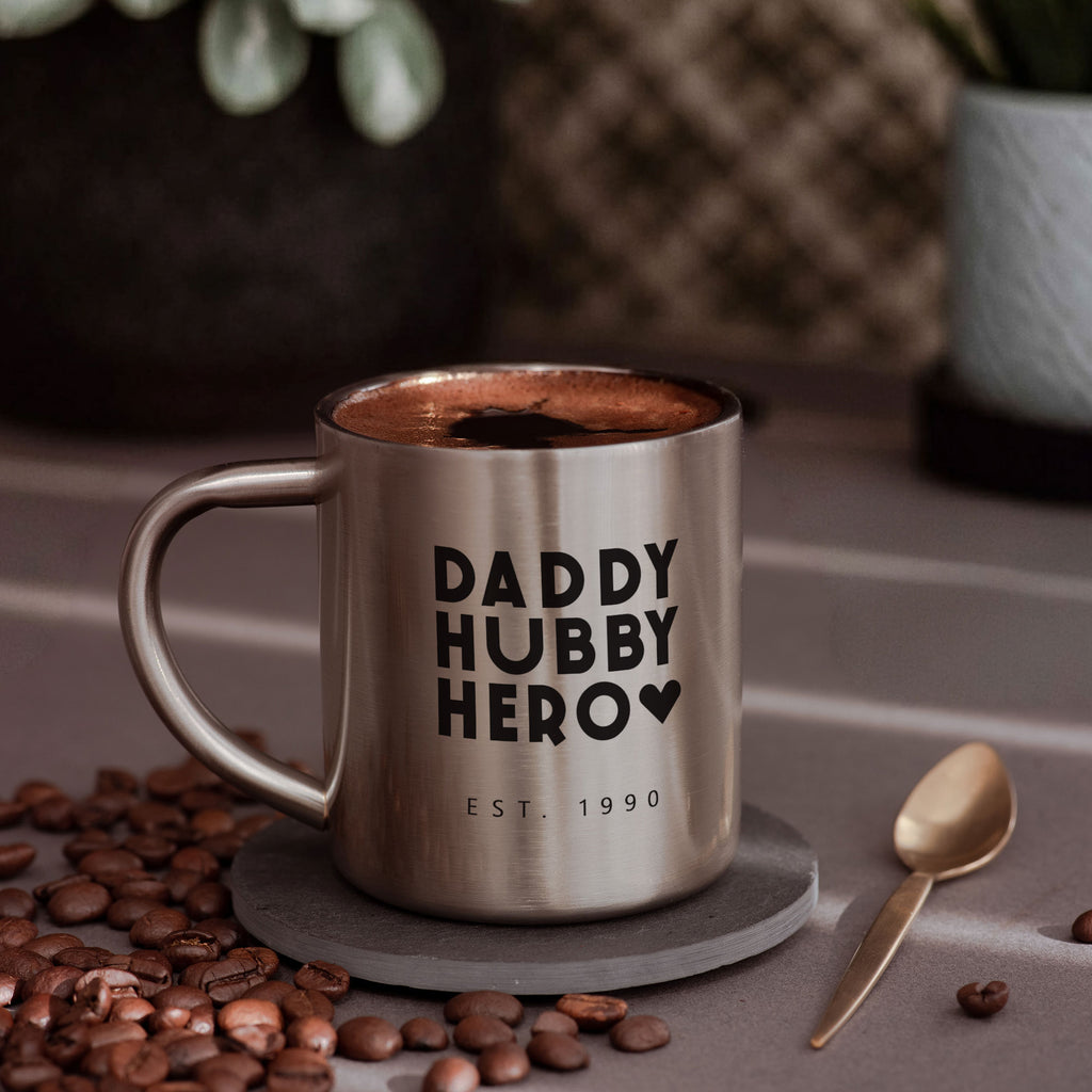 Daddy Hubby Hero - Stainless Steel Coffee Mug - GOTShirts