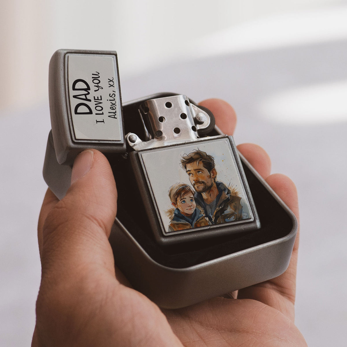 Dad & Son - Silver Metallic Lighter - GOTShirts