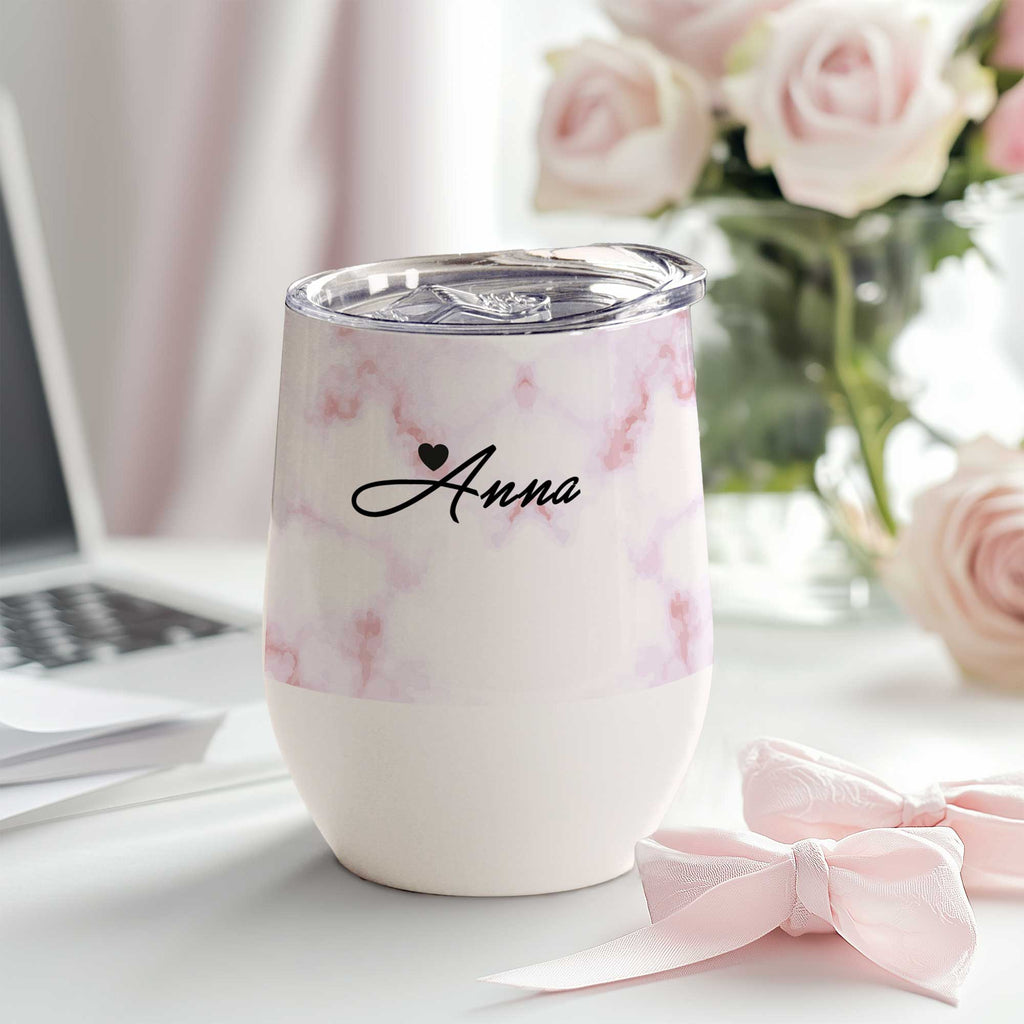 Pink Marble - Stainless Steel White Mug - GOTShirts