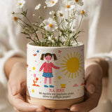 Create Your Own - Ceramic Flower Pot With Bamboo Base - GOTShirts