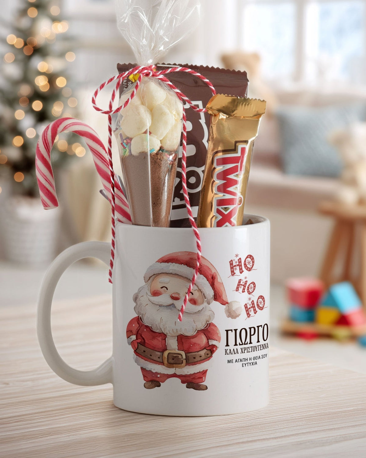 Ho Ho Ho Santa Claus - Ceramic Mug Hot Chocolate Gift Set - GOTShirts