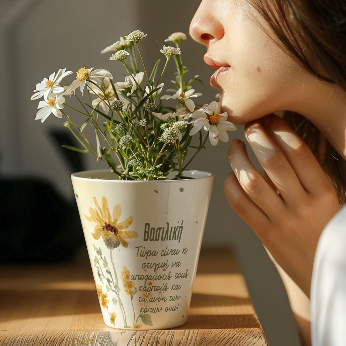 Yellow Watercolor Flowers - Flower Pot - GOTShirts