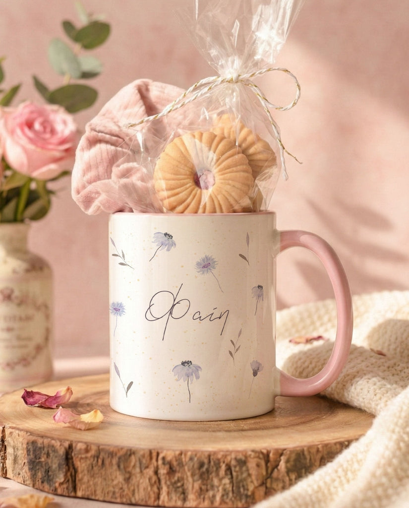 Purple Flowers - Pink Mug Gift Set - GOTShirts