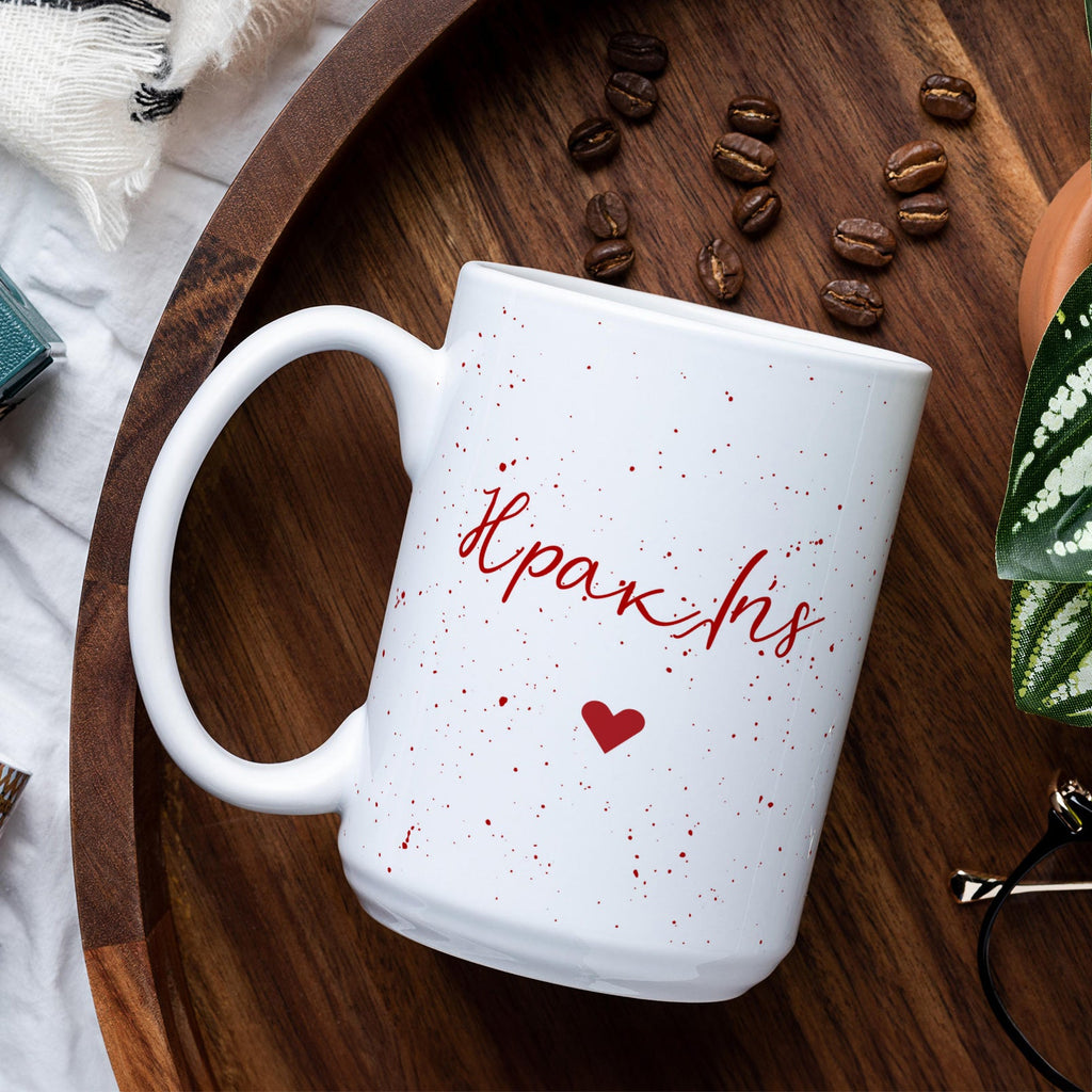 Name & Red Speckls - Large Ceramic Coffee Mug - GOTShirts