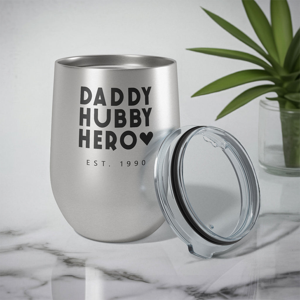 Daddy Hubby Hero - Stainless Steel Silver Mug - GOTShirts