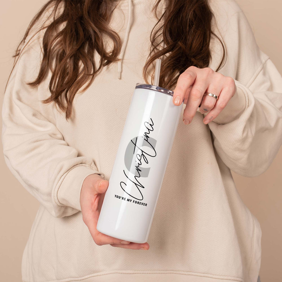 You're My Forever - Stainless Steel Skinny Tumbler With Straw - GOTShirts