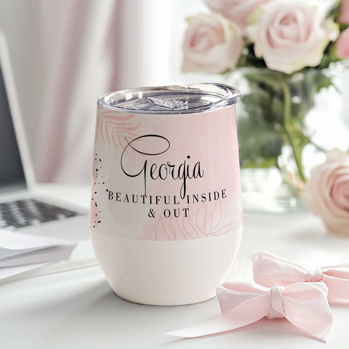 Beautiful inside & out - Stainless Steel White Mug - GOTShirts