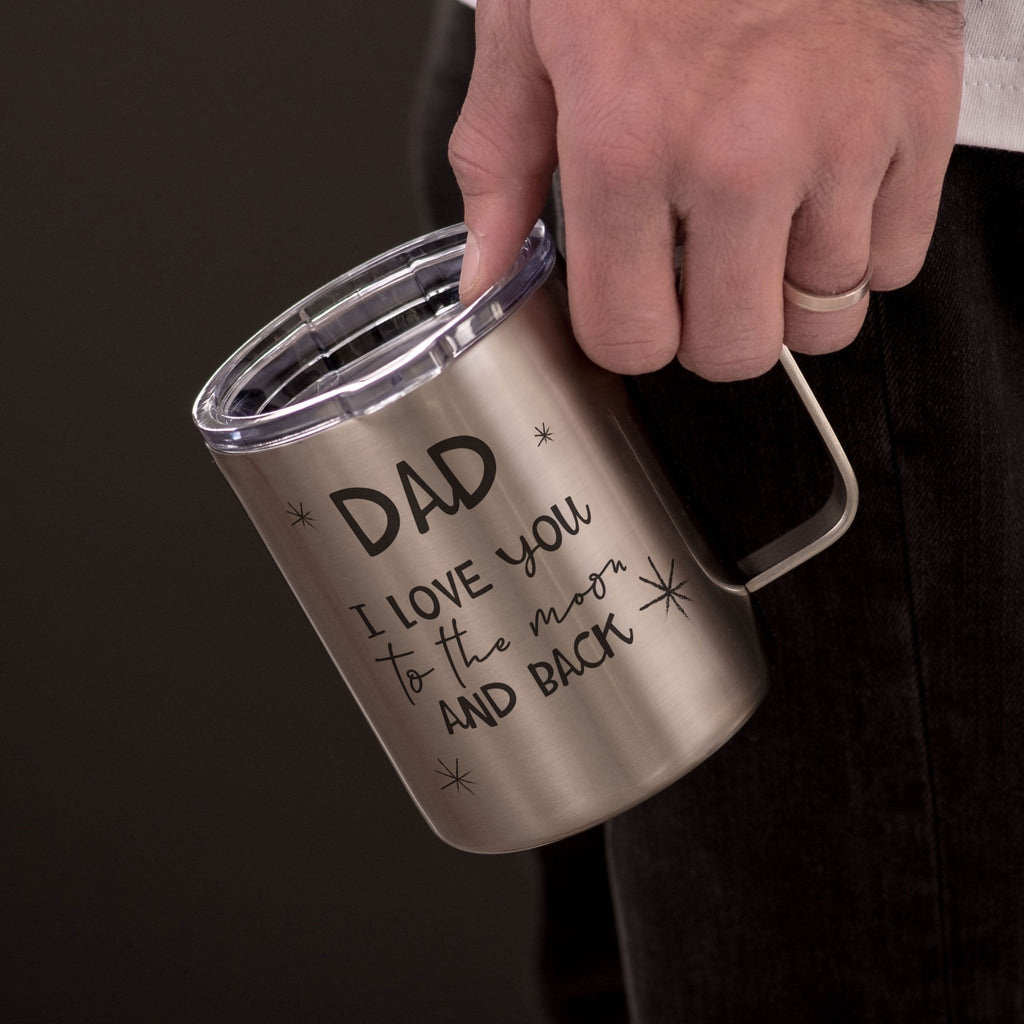 To The Moon And Back - Silver Stainless Steel Mug With Handle - GOTShirts