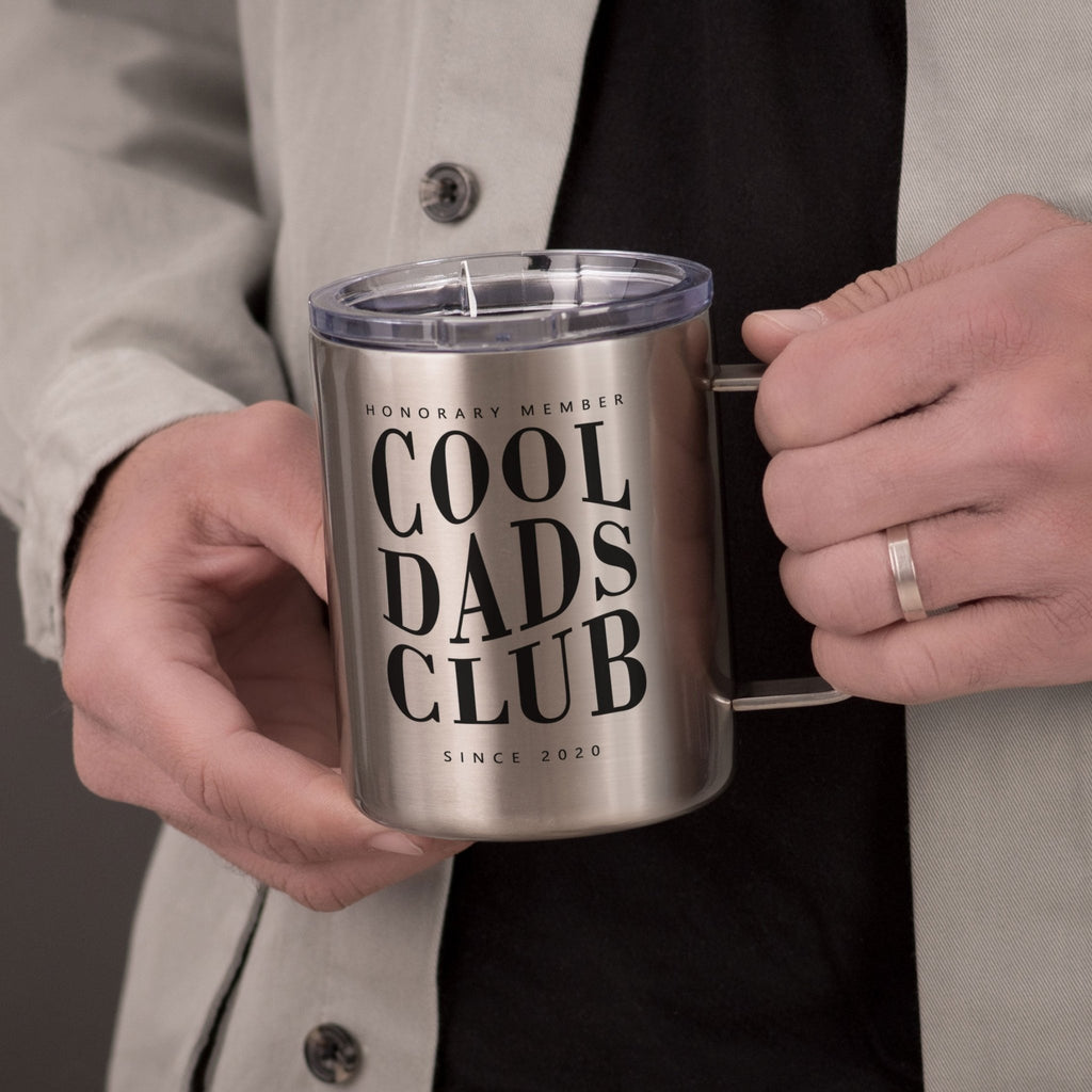 Cool Dads Club - Silver Stainless Steel Mug With Handle - GOTShirts