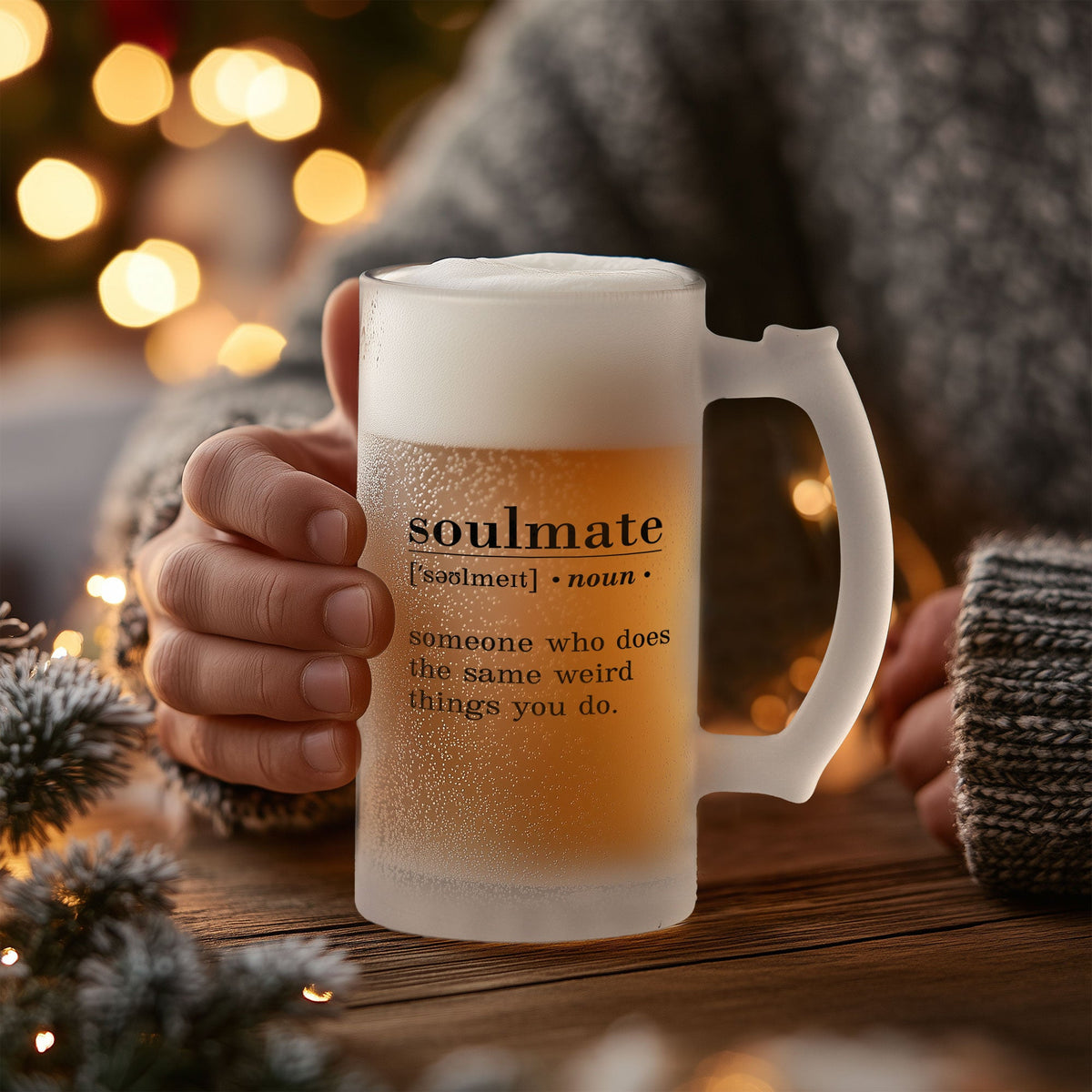 Soulmate - Frosted Beer Glass - GOTShirts