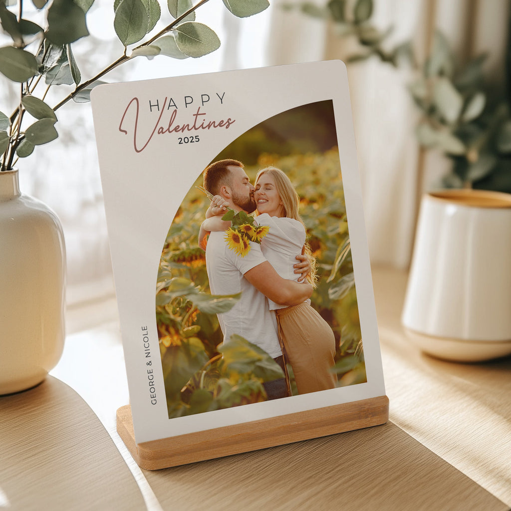 Happy Valentine's Day - Bamboo Stand Frame - GOTShirts