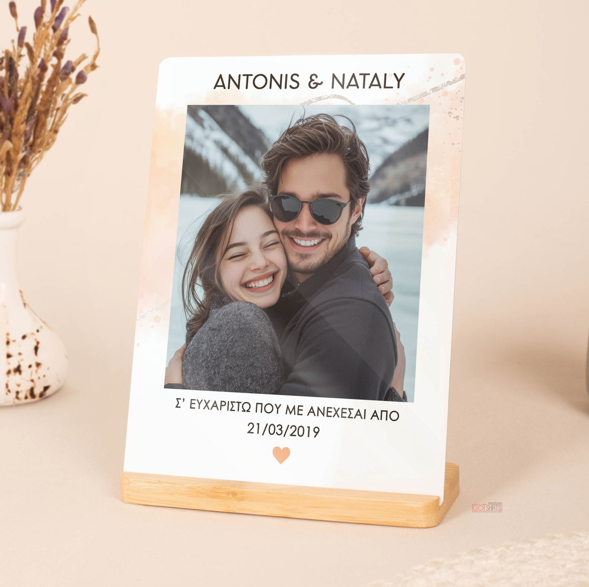 Thank You For Putting Up With Me - Bamboo Stand Frame - GOTShirts