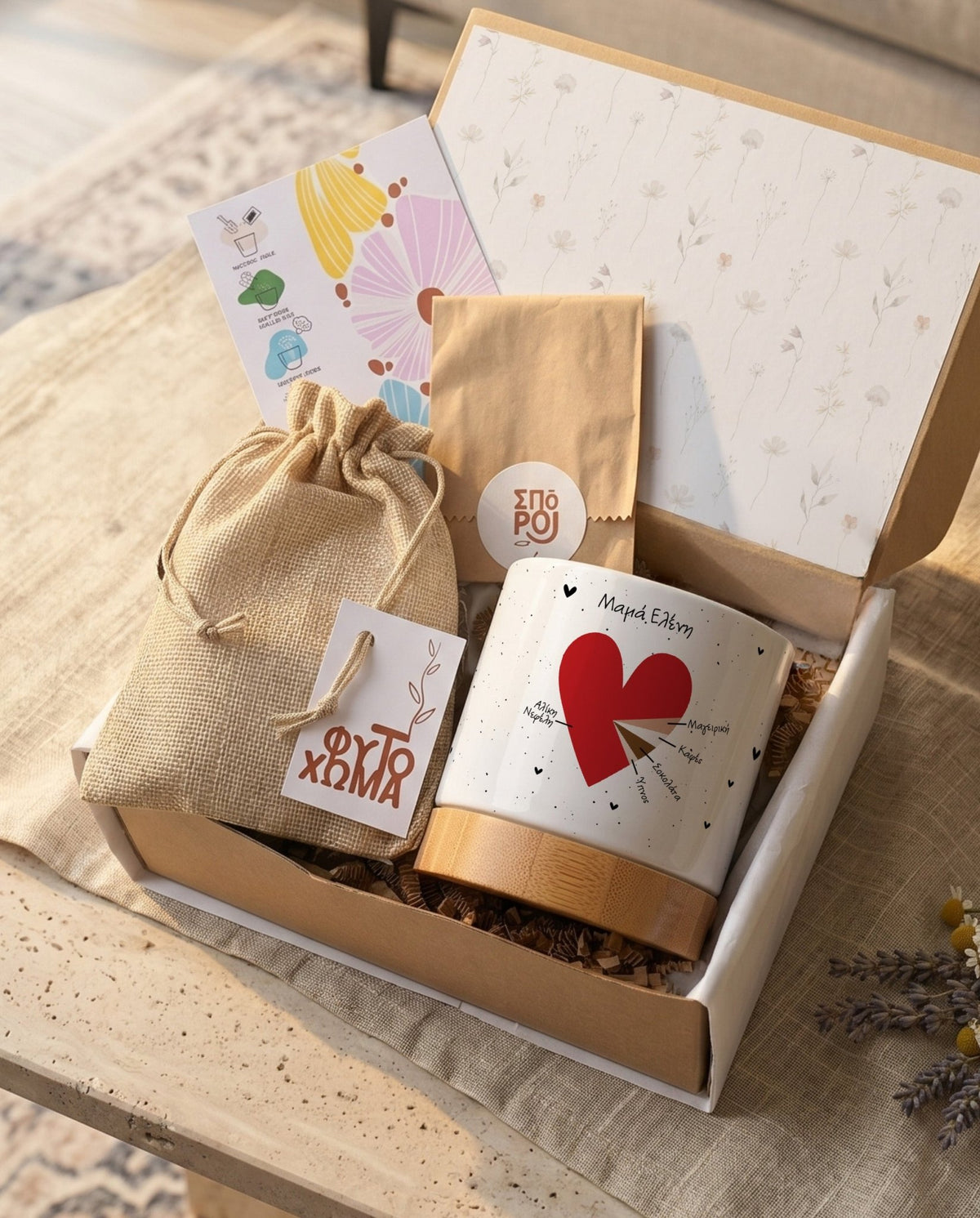 Mommy's Heart - Ceramic Flower Pot With Bamboo Base - GOTShirts