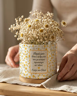 Yellow Flowers - Ceramic Flower Pot With Bamboo Base - GOTShirts