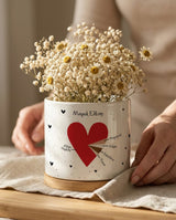 Mommy's Heart - Ceramic Flower Pot With Bamboo Base - GOTShirts
