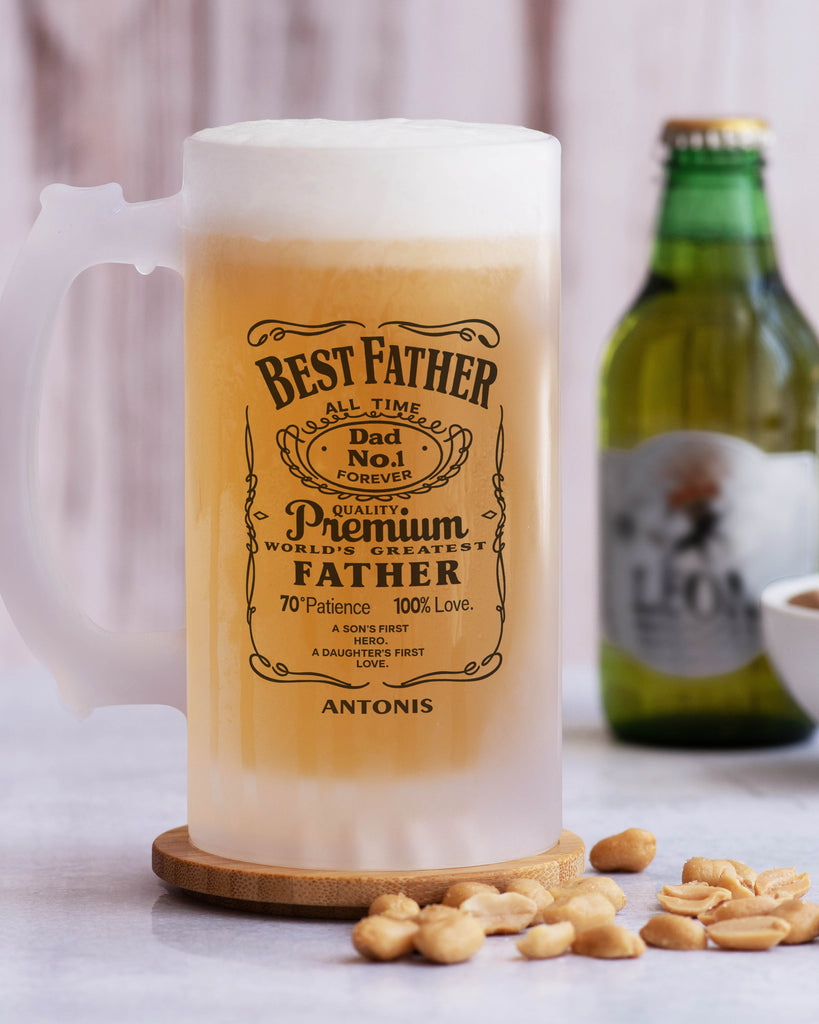 Best Father - Frosted Beer Glass