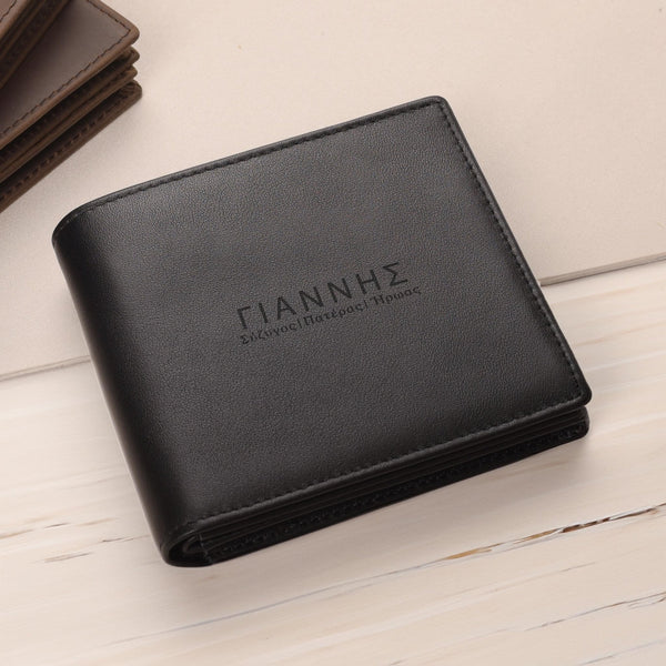 Husband Father Hero - Men's Leather Wallet (Engraved) - GOTShirts