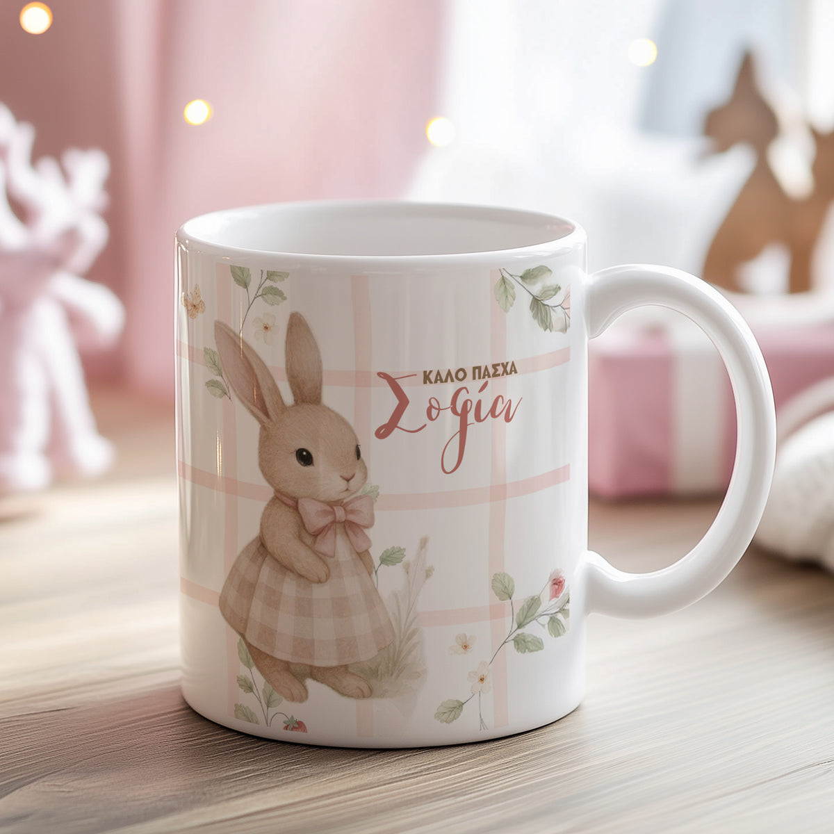 Pink Bunny with Pink Lines - Ceramic Mug 330ml - GOTShirts