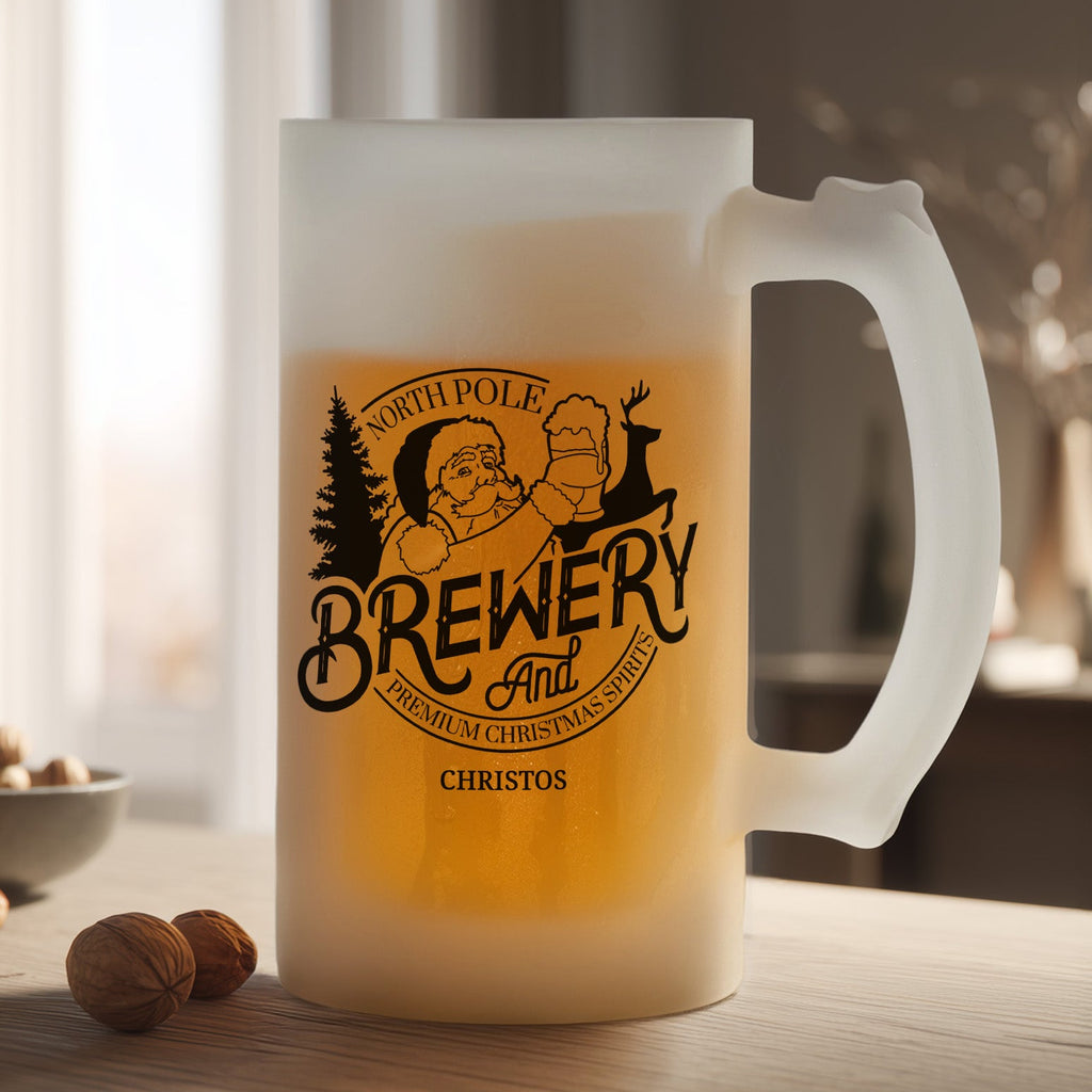Santa Beer - Frosted Beer Glass - GOTShirts