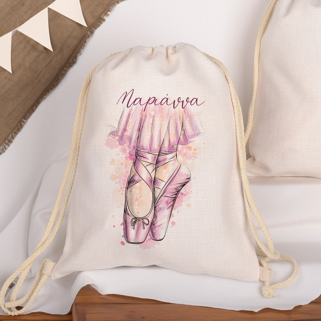 Little Ballerina - Drawstring Bag Linen