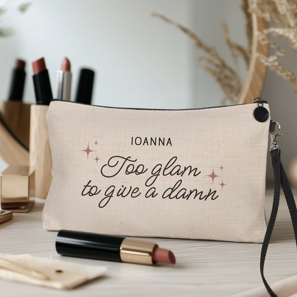 Too Glam To Give A Damn - Makeup Bag Gift Box - GOTShirts