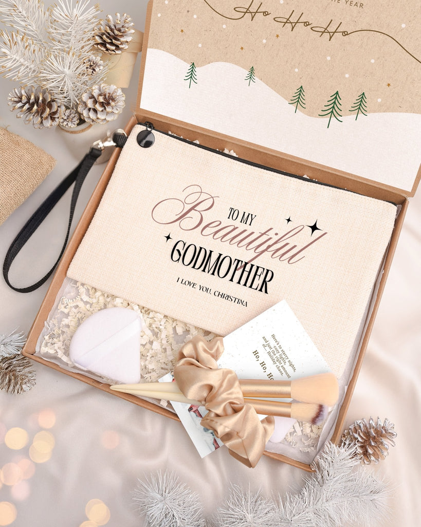 To My Beautiful Godmother - Makeup Bag Gift Box - GOTShirts