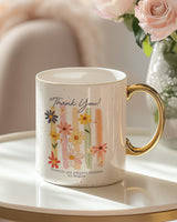 Bright Flowers - Gold Handle Mug & Linen Pouch Set - GOTShirts