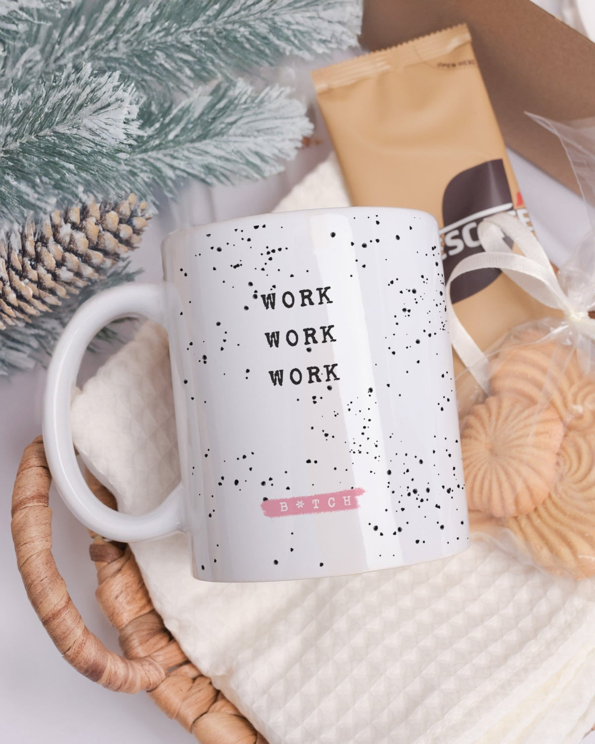 Work Work Work Pink - Ceramic Mug 11oz & Coaster Gift Box - GOTShirts