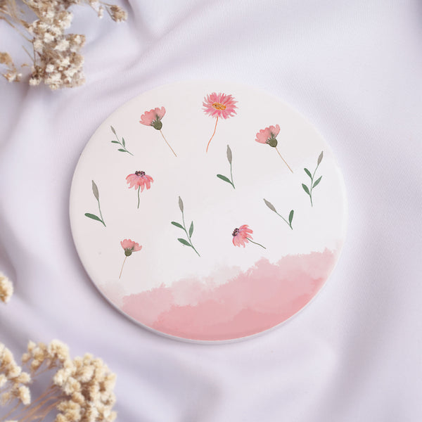 Teacher Pink Flowers - Ceramic Mug 11oz & Coaster Gift Box - GOTShirts