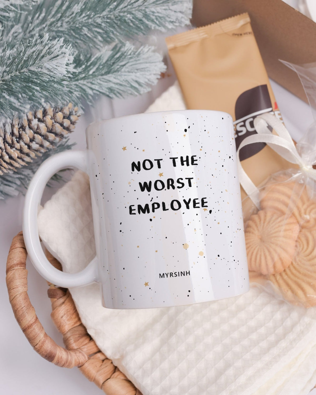 Not The Worst Employee - Ceramic Mug 11oz & Coaster Gift Box - GOTShirts