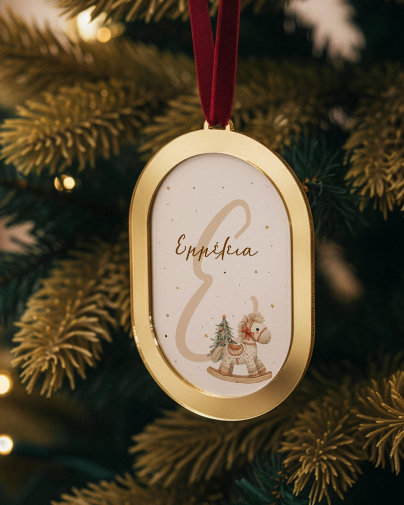 Name & Capital Letter - Gold Keepsake Ornament - GOTShirts