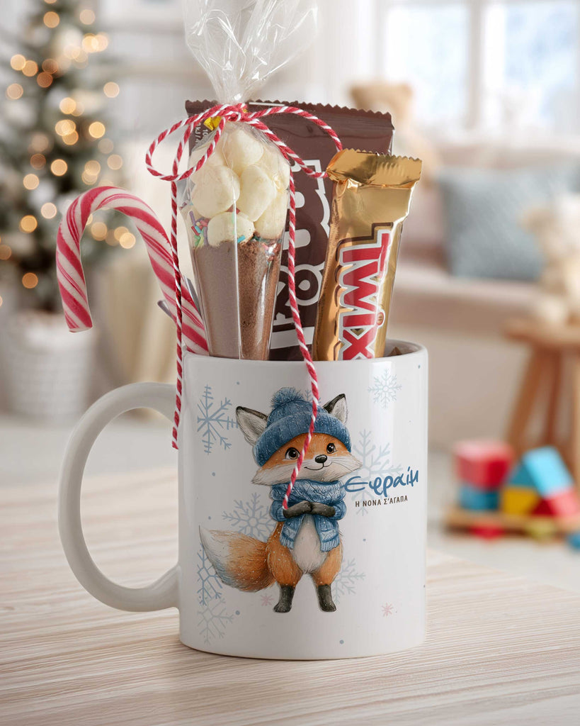 Blue Fox - Ceramic Mug Hot Chocolate Gift Set - GOTShirts