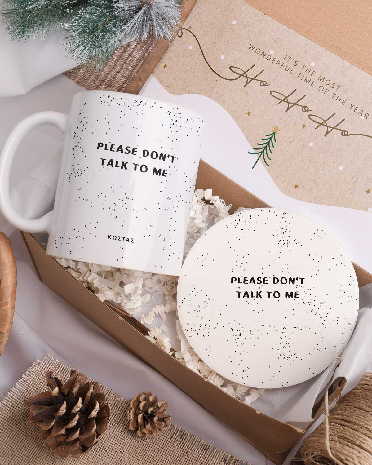 Please Don't Talk To Me - Ceramic Mug 11oz & Coaster Gift Box - GOTShirts