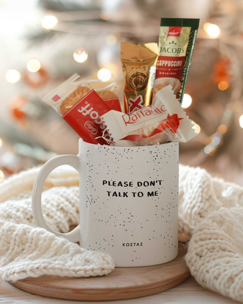 Please Don't Talk To Me - Ceramic Mug Coffee Gift Set - GOTShirts
