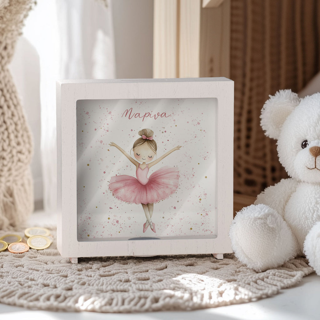 Pink Ballerina - Wooden Money Box Frame - GOTShirts
