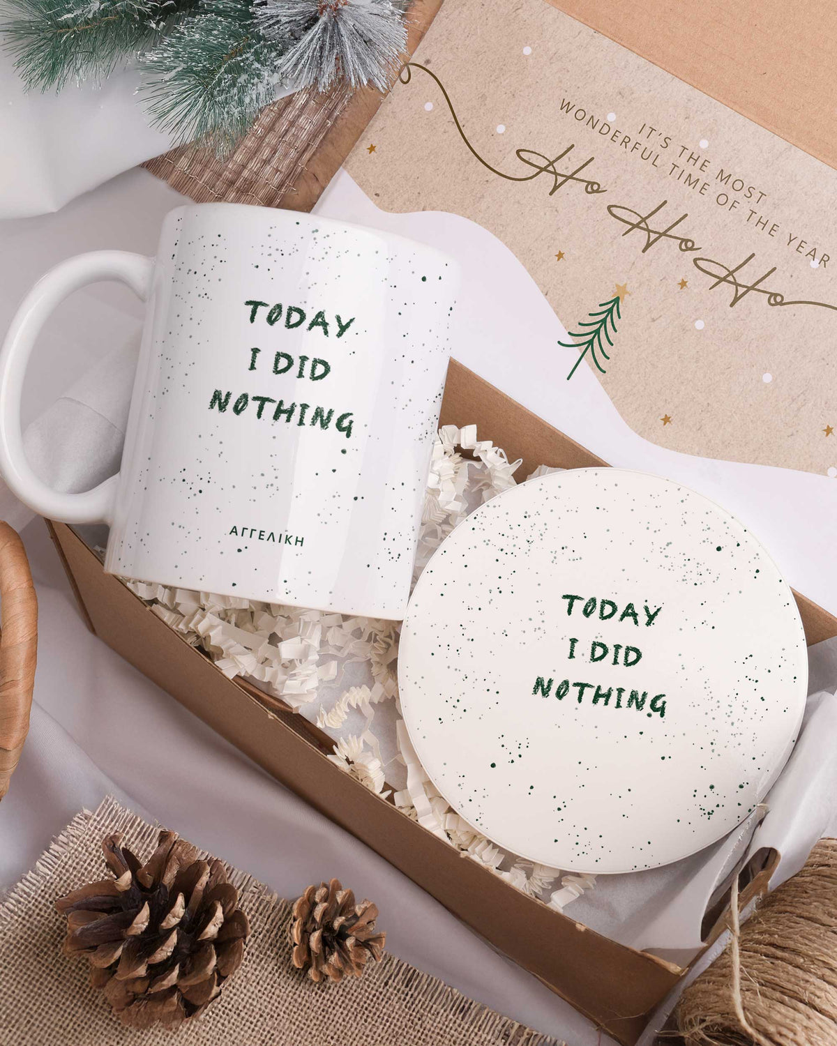 Today I Did Nothing - Ceramic Mug 11oz & Coaster Gift Box - GOTShirts