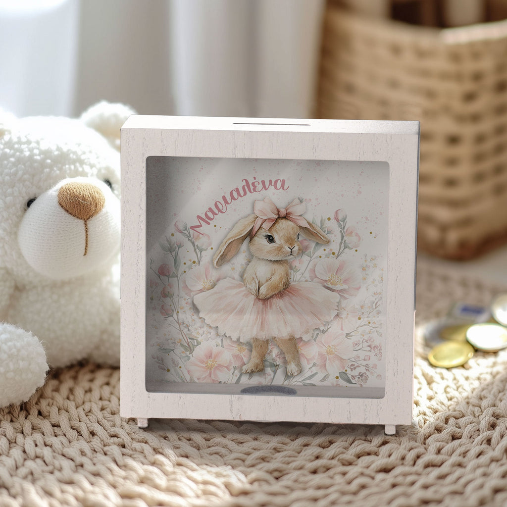 Ballerina Bunny - Wooden Money Box Frame - GOTShirts