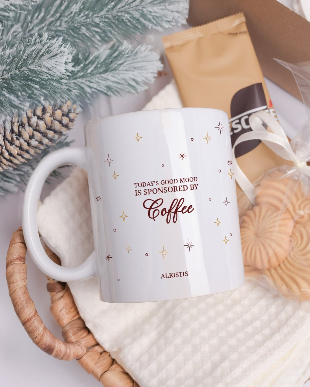 Sponsored By Coffee - Ceramic Mug 11oz & Coaster Gift Box - GOTShirts